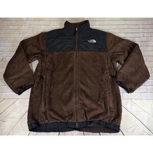 North Face Jacket Youth XL Brown Fleece Polartec Denali Girls Full Zip Mock Neck